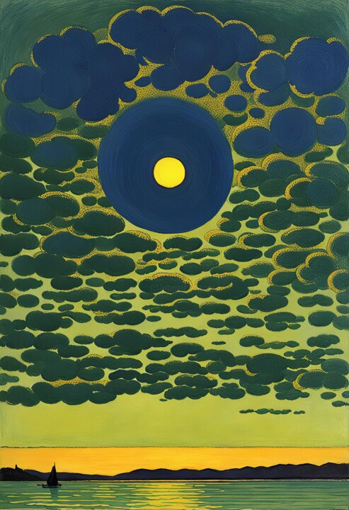 Цифровое искусство под названием "yellow and green #1" - Kyozai, Подлинное произведение искусства, Изображение, сгенерирован…