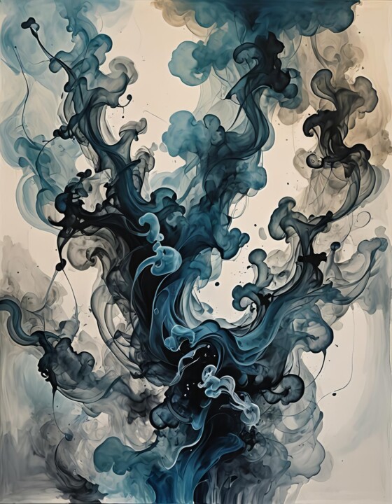 Grafika cyfrowa / sztuka generowana cyfrowo zatytułowany „squid ink” autorstwa Kyozai, Oryginalna praca, Obraz generowany pr…