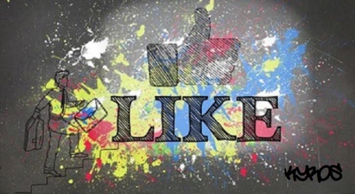 Schilderij getiteld "Like" door Kyros, Origineel Kunstwerk, Graffiti