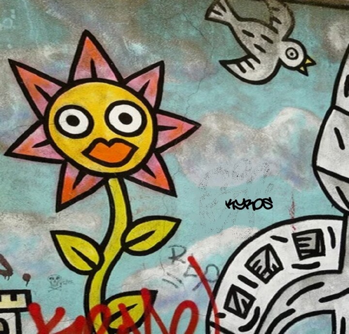 Painting titled "Flower" by Kyros, Original Artwork, Spray paint