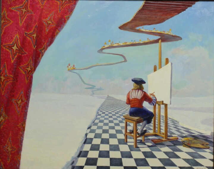 Картина под названием "Vermeer, winter, su…" - Kyrylo Bondarenko, Подлинное произведение искусства, Масло