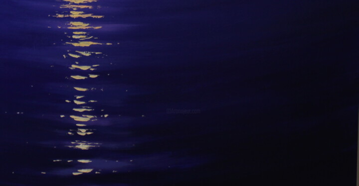 Malarstwo zatytułowany „seascape night sea” autorstwa Kyrylo Bondarenko, Oryginalna praca, Akryl