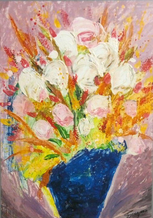 Malarstwo zatytułowany „flowers” autorstwa Kyrylo Bondarenko, Oryginalna praca, Akryl