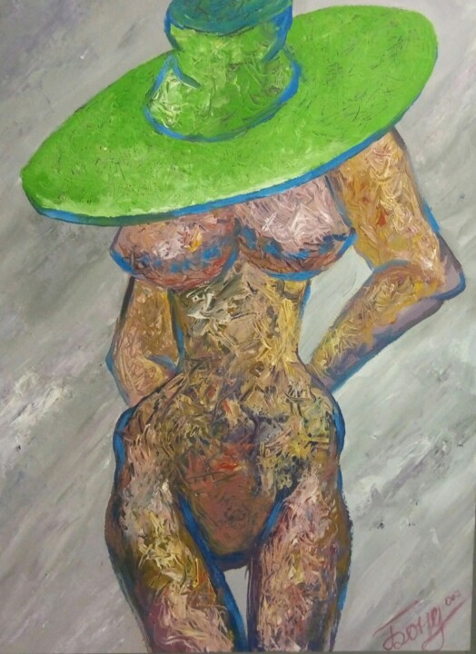 Картина под названием "abstraction,  green," - Kyrylo Bondarenko, Подлинное произведение искусства, Акрил