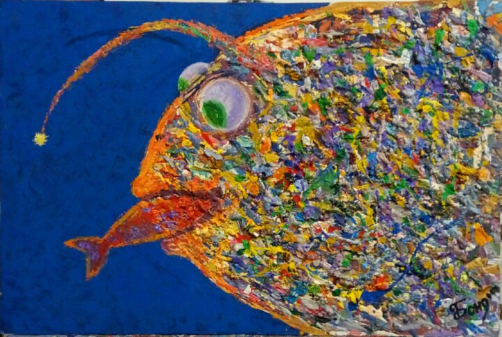 Картина под названием "fish" - Kyrylo Bondarenko, Подлинное произведение искусства, Акрил
