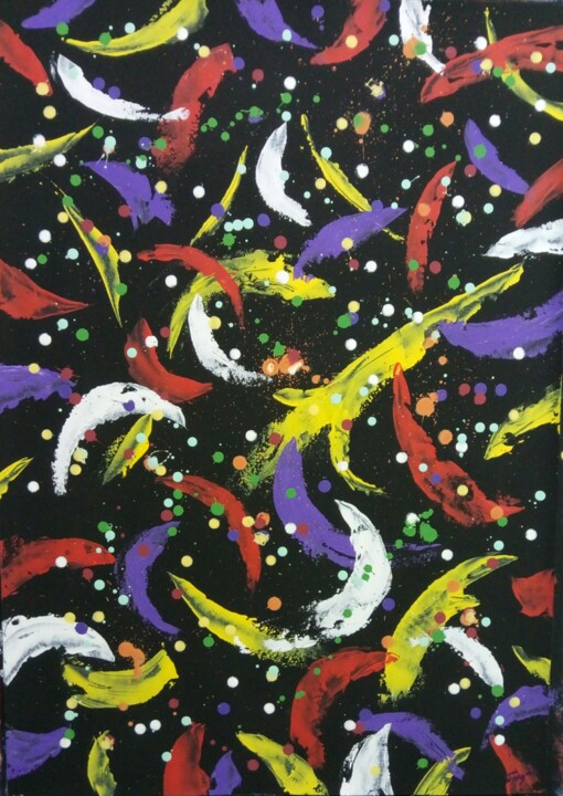 Painting titled "abstract japanese k…" by Kyrylo Bondarenko, Original Artwork, Acrylic