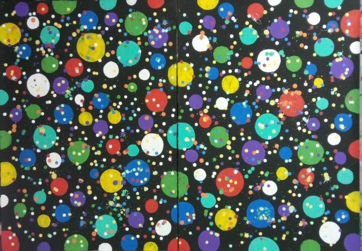 Painting titled "Galaxies in space.…" by Kyrylo Bondarenko, Original Artwork, Acrylic