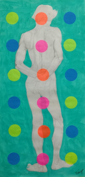 Картина под названием "David Hockney" - Kyrylo Bondarenko, Подлинное произведение искусства, Акрил