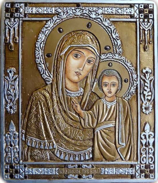 Ambacht getiteld "La Vierge de Kazan" door L'Art De L'Icône, Origineel Kunstwerk