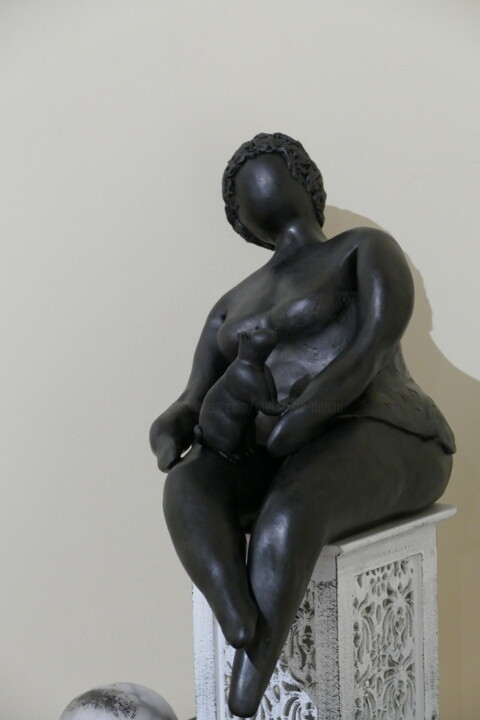 Sculpture titled "« APOLLINE» (058_J)…" by L'Atelier De Nanou, Original Artwork, Terra cotta