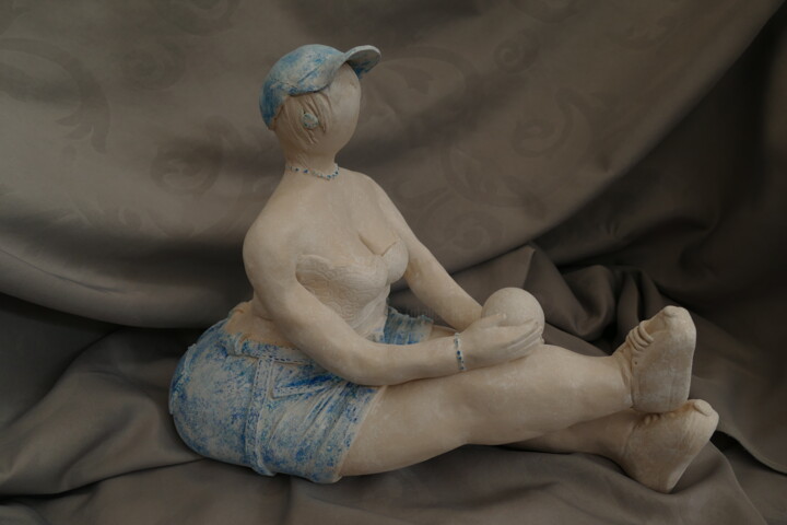 Скульптура под названием "127_KATHLEEN" - L'Atelier De Nanou, Подлинное произведение искусства, Терракота