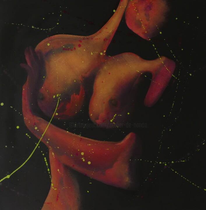Peinture intitulée "DESAVEU Fluo" par L'Atelier De Nanou, Œuvre d'art originale, Acrylique