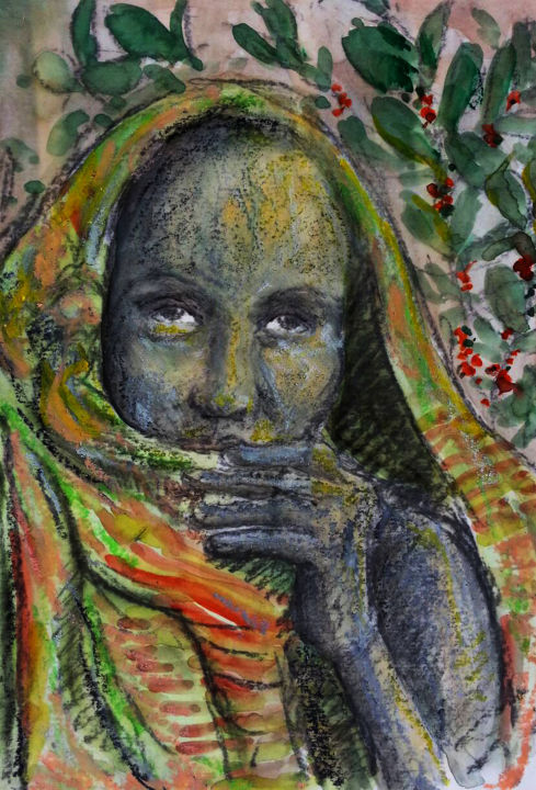 图画 标题为“Etiopian woomen - C…” 由L'Atelier, 原创艺术品