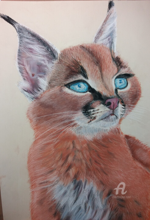 Peinture intitulée "Gourgeous Wild cat" par L Lualdi, Œuvre d'art originale
