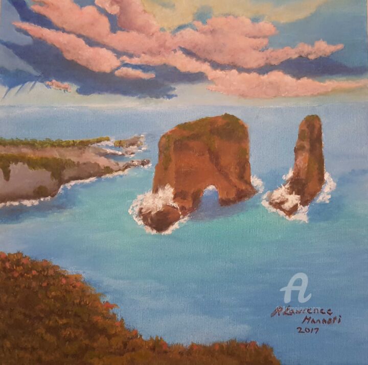 Painting titled "View of Pigeon Rock…" by L'Orientaliste, Original Artwork, Acrylic