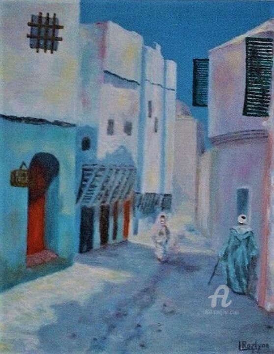 Painting titled "AN ALGIERS STREET" by L'Orientaliste, Original Artwork, Oil