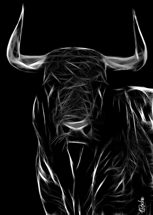 Arts numériques intitulée "La sombra del Toro" par L.Roche, Œuvre d'art originale, Acrylique