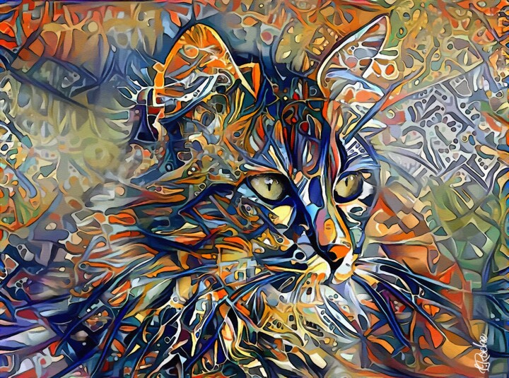 Digital Arts titled "El gato de Lisboa -…" by L.Roche, Original Artwork, Acrylic