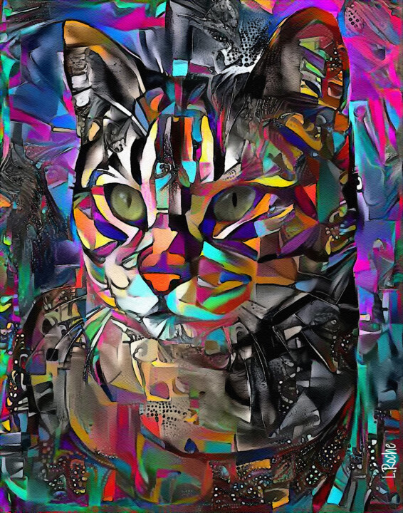 "Staki, cat" başlıklı Dijital Sanat L.Roche tarafından, Orijinal sanat, Akrilik