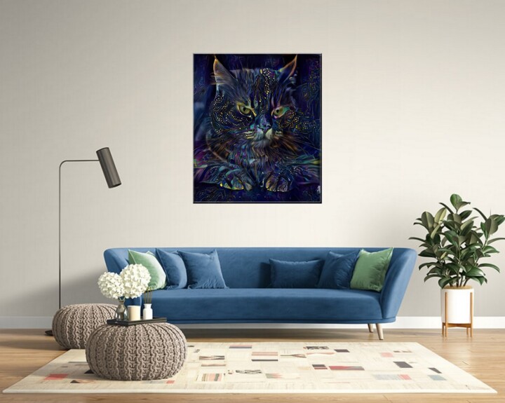 Karel 1Er, Cat, Digital Arts by L.Roche | Artmajeur