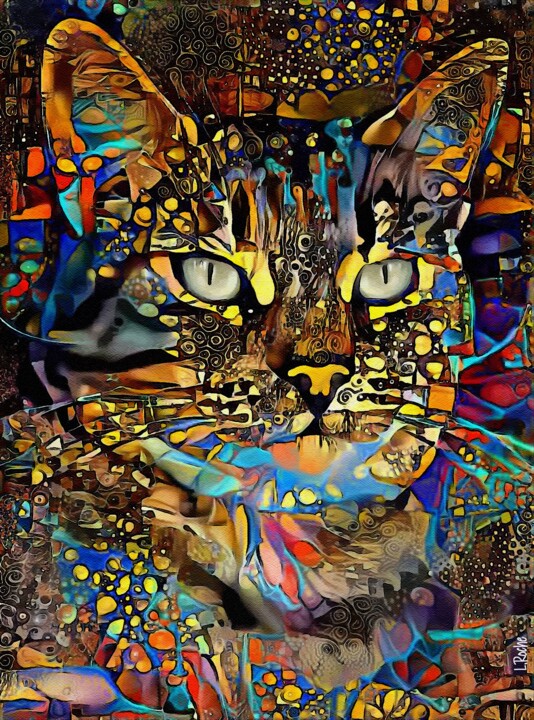Arte digital titulada "Aladina, cat" por L.Roche, Obra de arte original, Acrílico