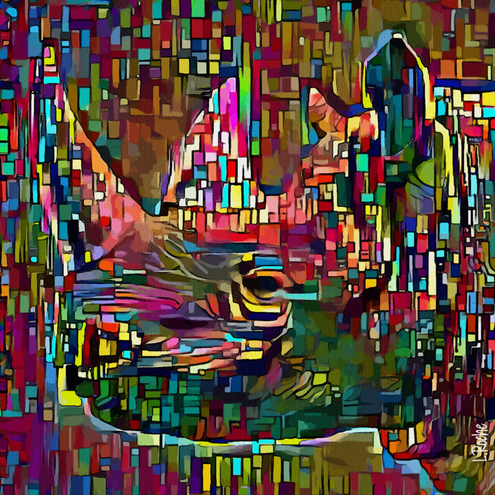 Digitale Kunst mit dem Titel "Rhinocubes" von L.Roche, Original-Kunstwerk, 2D digitale Arbeit