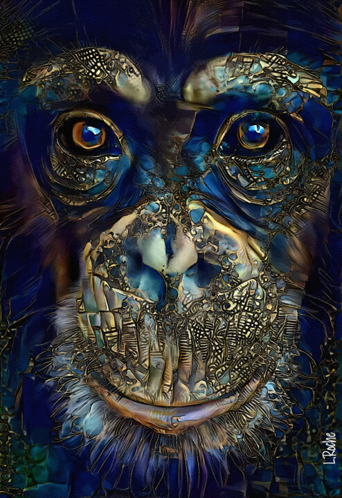 Digital Arts titled "Baptista, Monkey" by L.Roche, Original Artwork, 2D Digital Work