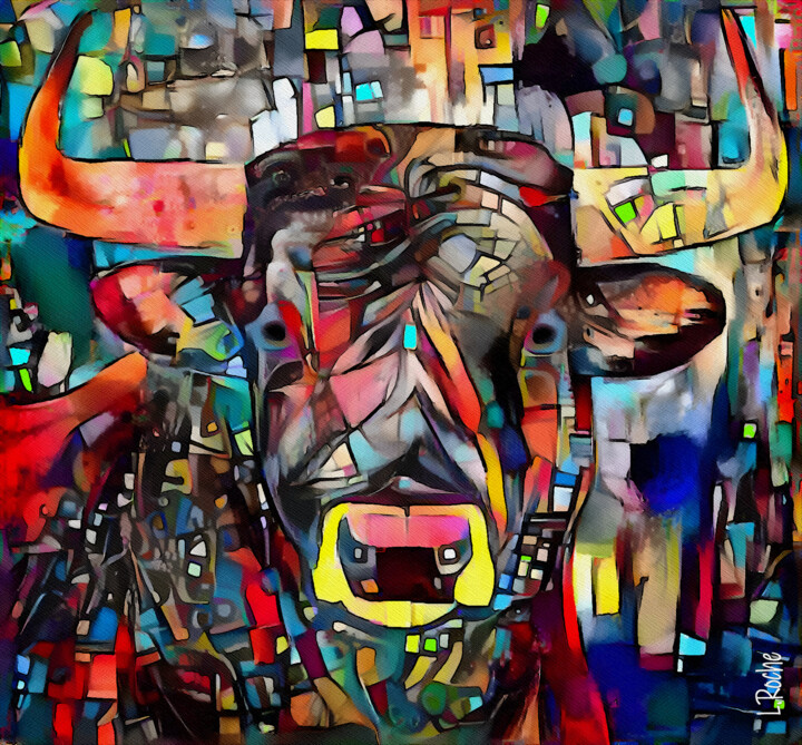 Arte digital titulada "Torito 7000" por L.Roche, Obra de arte original, Acrílico