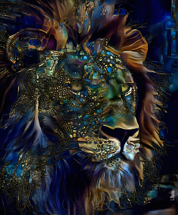 Arts numériques intitulée "Lion 500" par L.Roche, Œuvre d'art originale, Acrylique