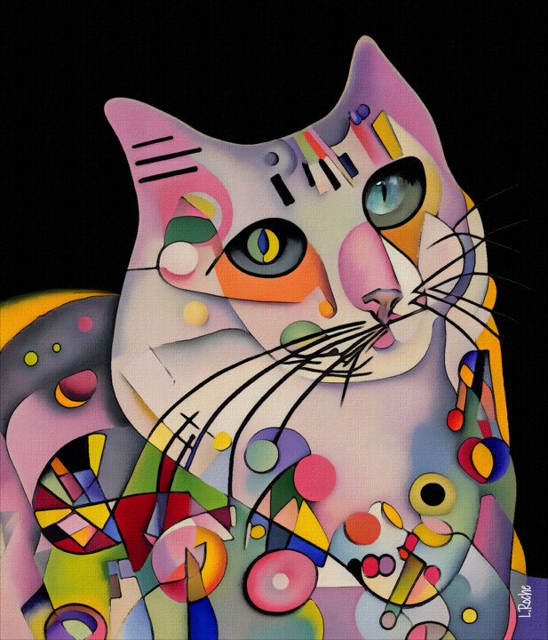 数字艺术 标题为“Teruel, cat” 由L.Roche, 原创艺术品, 丙烯
