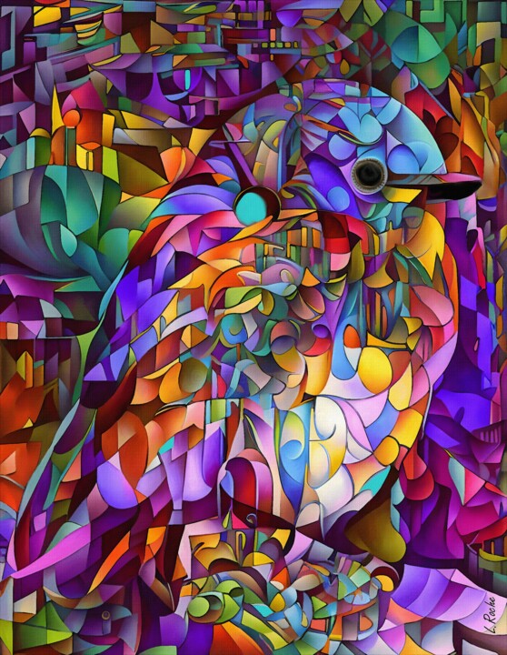 Arts numériques intitulée "Mayo de color" par L.Roche, Œuvre d'art originale, Encre