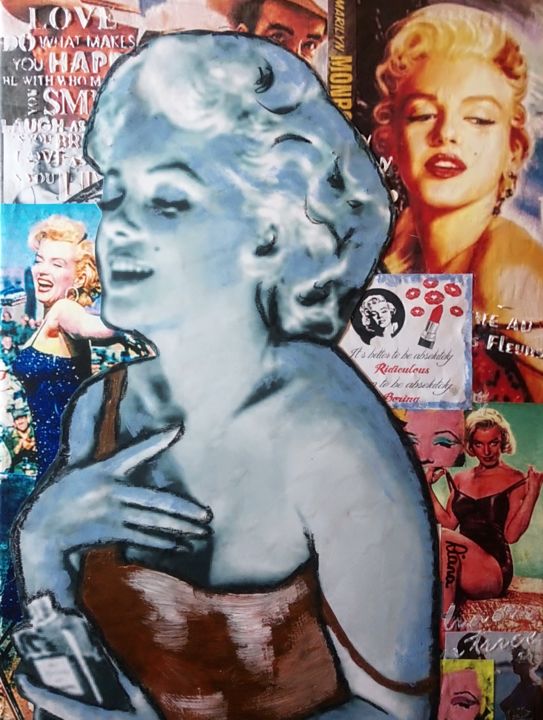 Prenten & gravures getiteld "Marilyn monroe" door L. Romeijn, Origineel Kunstwerk, Acryl