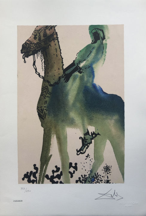Gravures & estampes intitulée "Salvador Dalì - Il…" par Lucy Sunders, Œuvre d'art originale, Lithographie