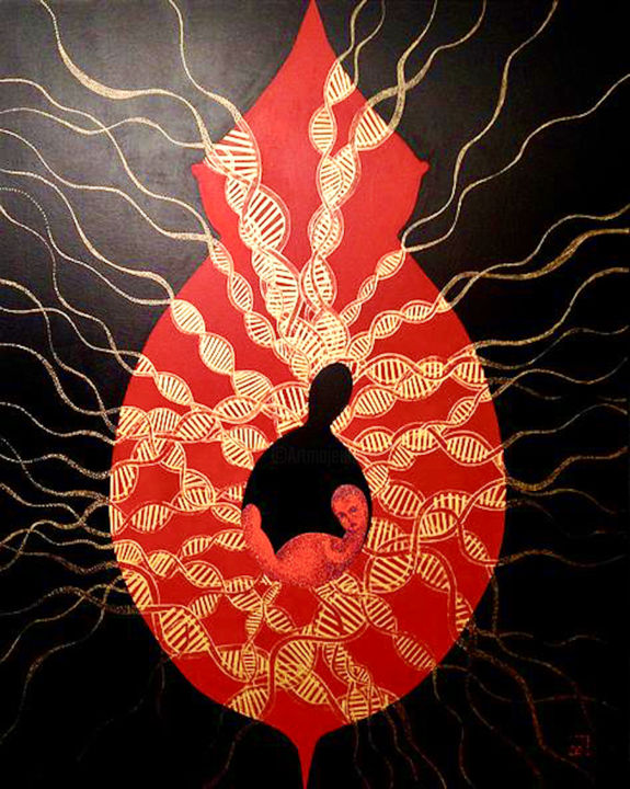 Peinture intitulée "La serrure" par Laurence Olive, Œuvre d'art originale, Acrylique