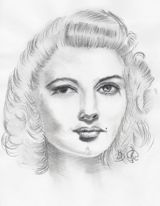 Drawing titled "La femme aux 2 rega…" by La Babssy, Original Artwork