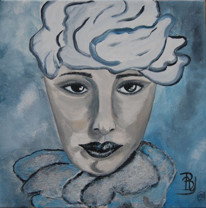 Painting titled "L'âme bleue" by La Babssy, Original Artwork