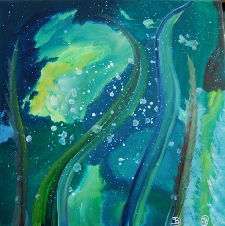 Painting titled "green3" by La Babssy, Original Artwork