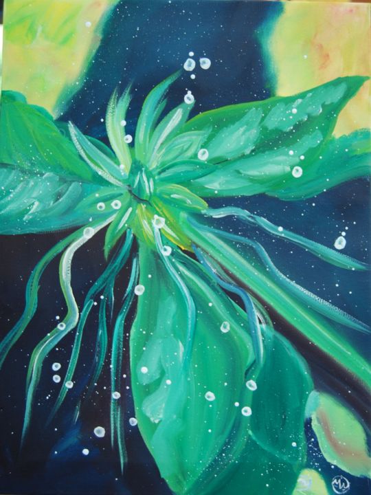 Painting titled "green5" by La Babssy, Original Artwork