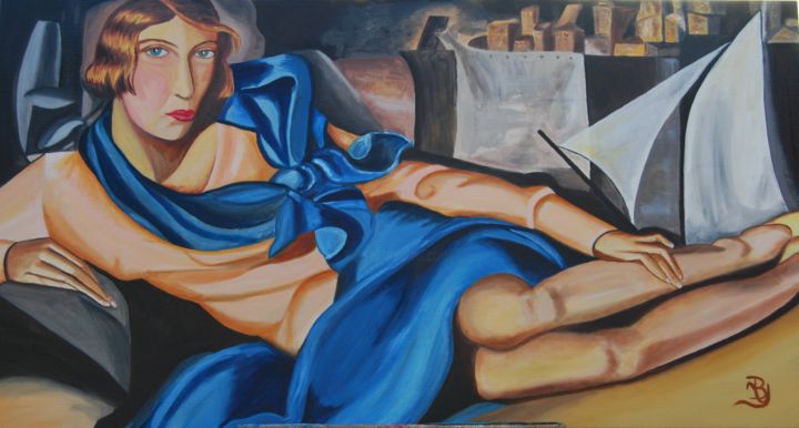Painting titled "Arlette Boucard 1928" by La Babssy, Original Artwork, Oil