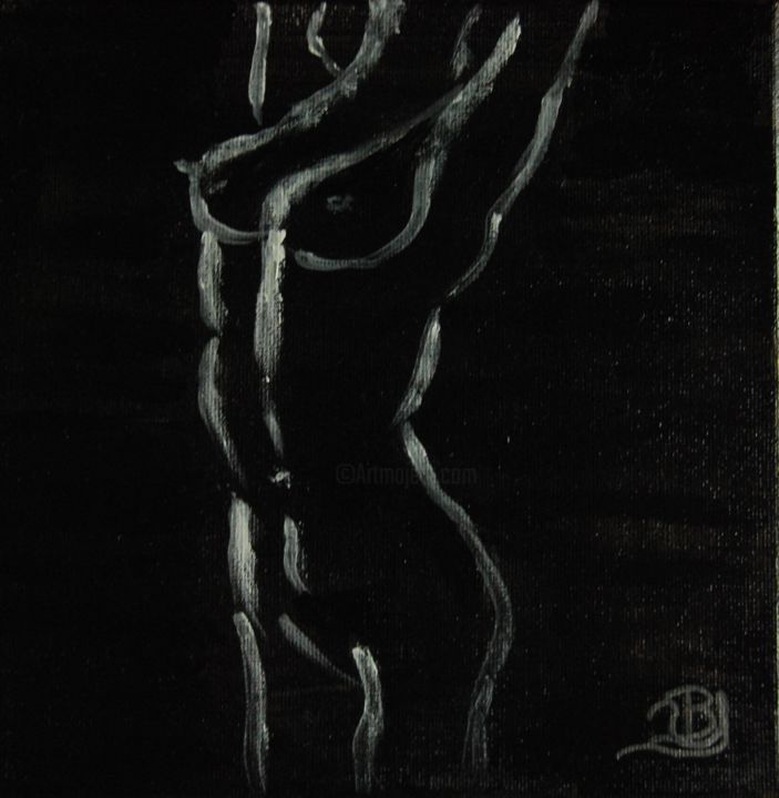 Peinture intitulée "corps-abdos" par La Babssy, Œuvre d'art originale, Acrylique