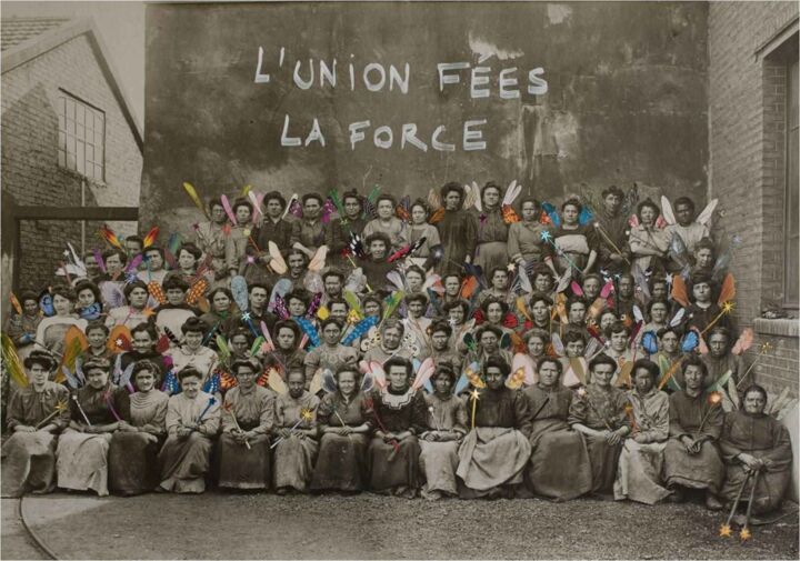 Collages intitulée "L'union fées la for…" par La Fauvette À Tête Noire, Œuvre d'art originale, Collages