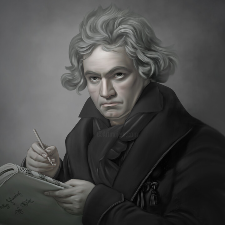 Digital Arts titled "Beethoven III" by La Galerie De L'Amour, Original Artwork, Digital Painting