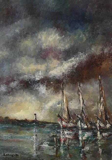 Peinture intitulée "BARQUES" par Irene Laboissette, Œuvre d'art originale