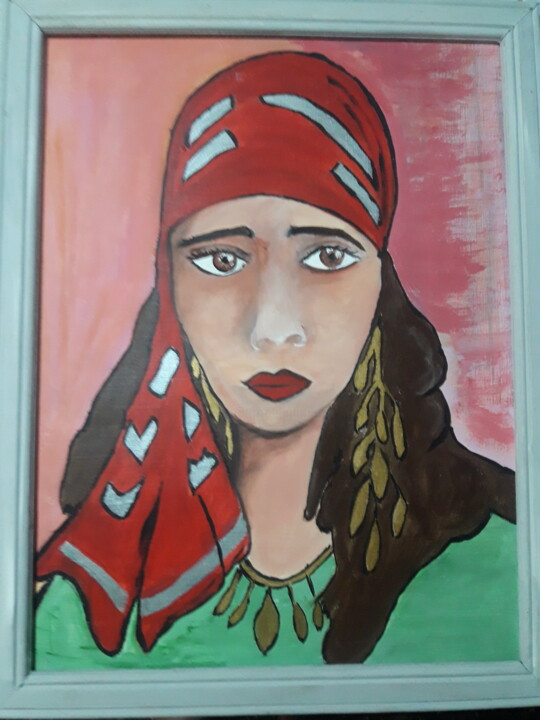 Painting titled "Gitana" by Lorena Laborde, Original Artwork, Acrylic