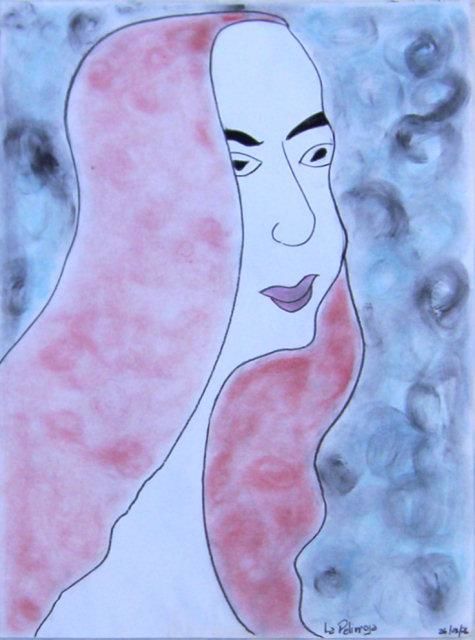 Pintura titulada "La pelirroja" por Lorena Laborde, Obra de arte original