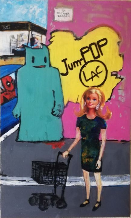 Painting titled "Barbie a San Giovan…" by Luigi Ambrosetti Lac, Original Artwork, Acrylic