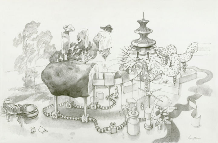 Drawing titled "The Vanishing Box" by Lacey Stinson, Original Artwork, Pencil