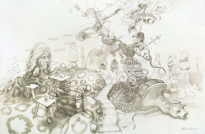 Drawing titled "Among the Ladacain…" by Lacey Stinson, Original Artwork, Pencil