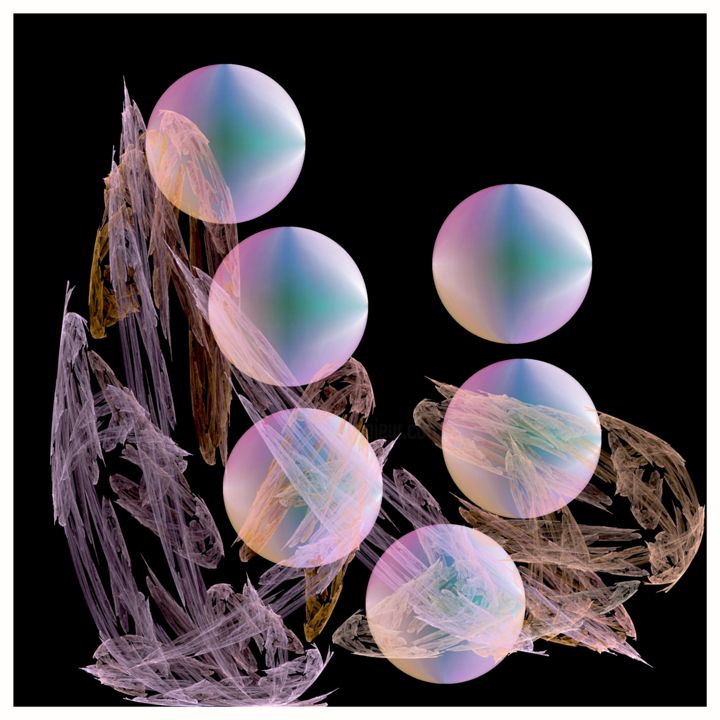 Digital Arts titled "bulles.jpg" by Lacilha Muhaddib, Original Art, Digital Painting