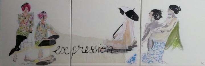 Peinture intitulée "Expression" par Line Lacroix, Œuvre d'art originale, Huile